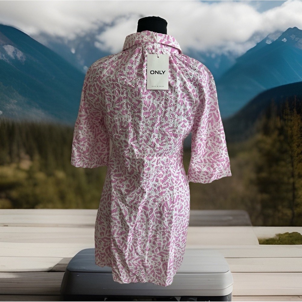 Y2K NWT ONLY Step-Hem Shirtdress in Baby Pink Sz3& Schiffi Floral Fairycore CHIC - Picture 6 of 11